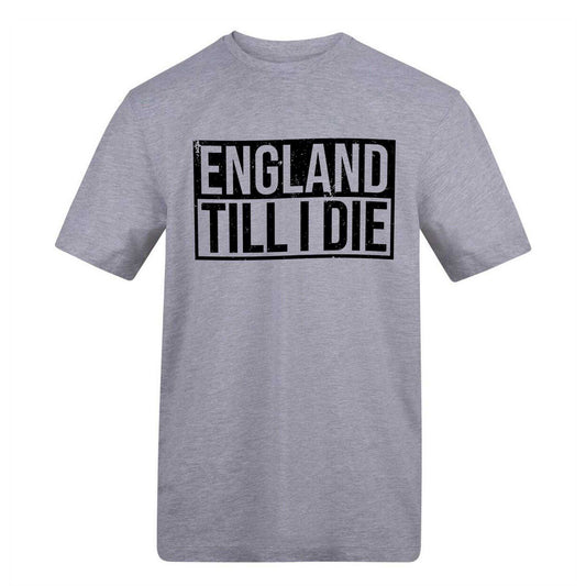 Grey - Front - AWD Unisex Adult England Till I Die Jersey Knit T-Shirt