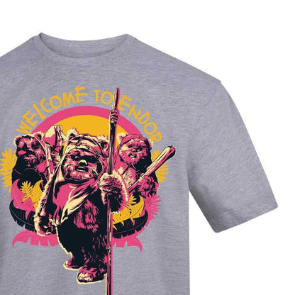 Grey - Side - Star Wars Unisex Adult Ewok Graphic Print T-Shirt
