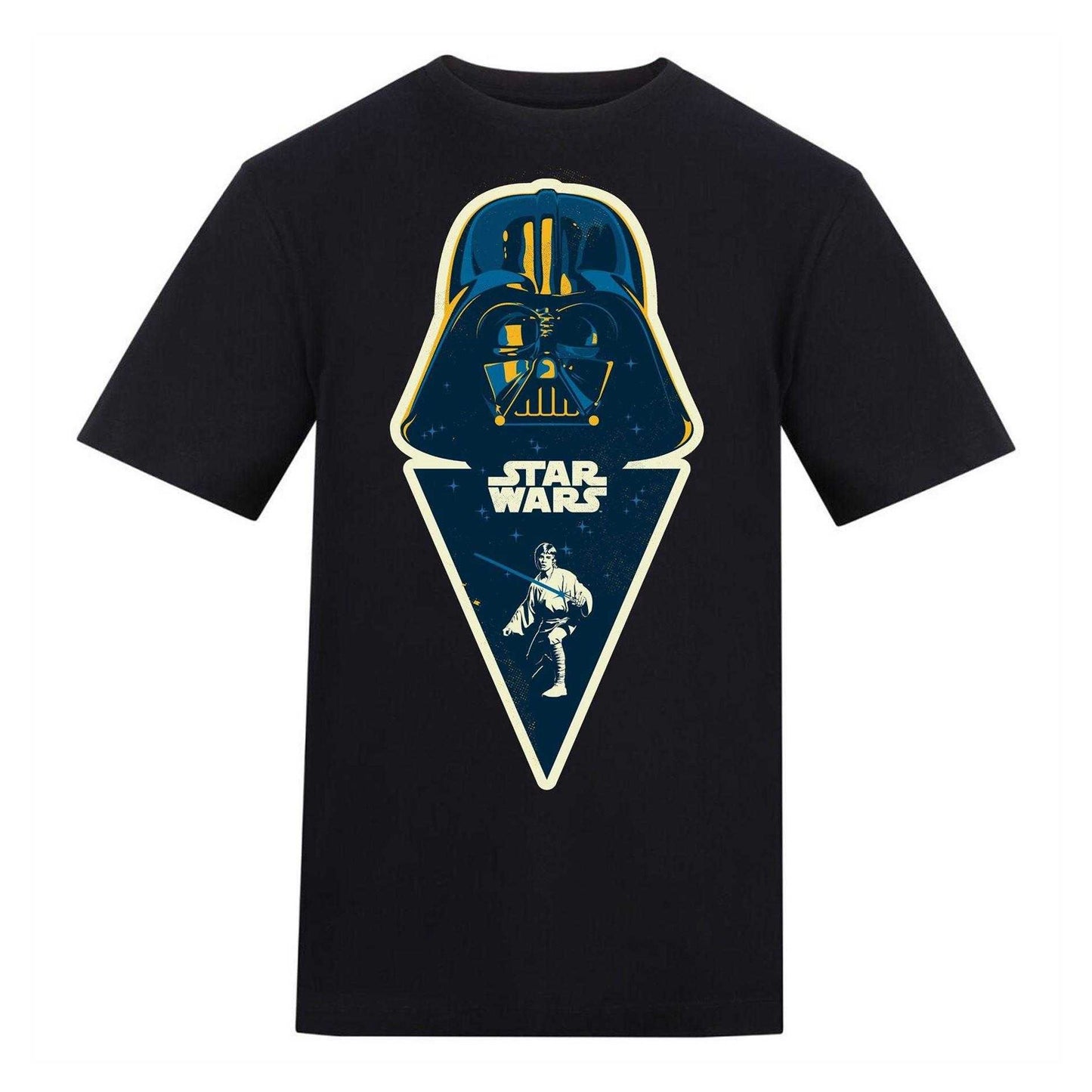 Grey - Front - Star Wars Unisex Adult Saga Darth Vader & Luke Skywalker High Impact T-Shirt