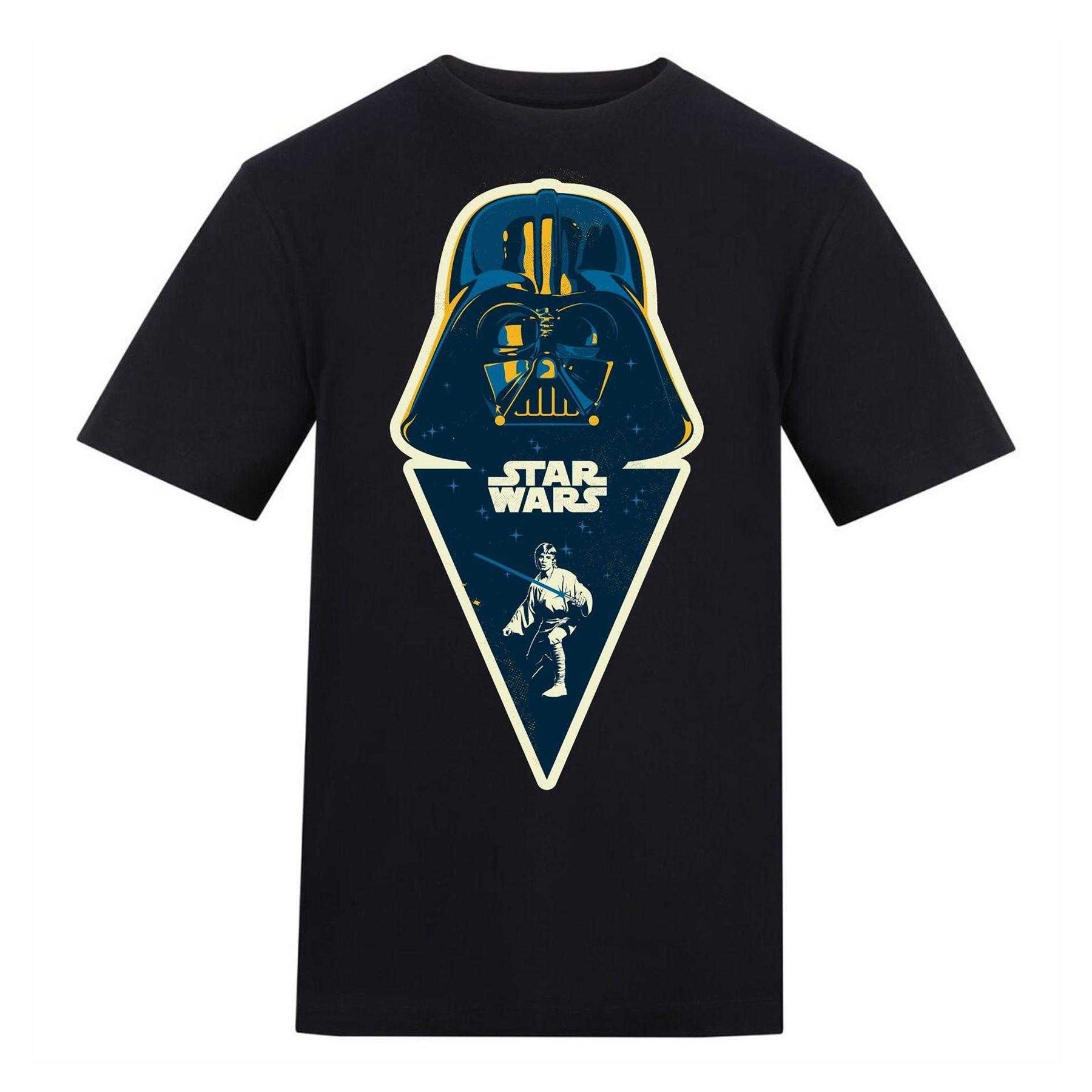 Grey - Front - Star Wars Unisex Adult Saga Darth Vader & Luke Skywalker High Impact T-Shirt