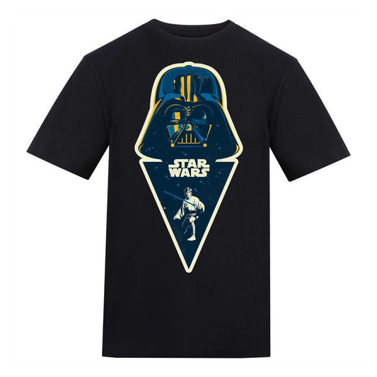 Grey - Front - Star Wars Unisex Adult Saga Darth Vader & Luke Skywalker High Impact T-Shirt