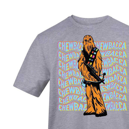 Grey - Side - Star Wars Unisex Adult Chewbacca T-Shirt