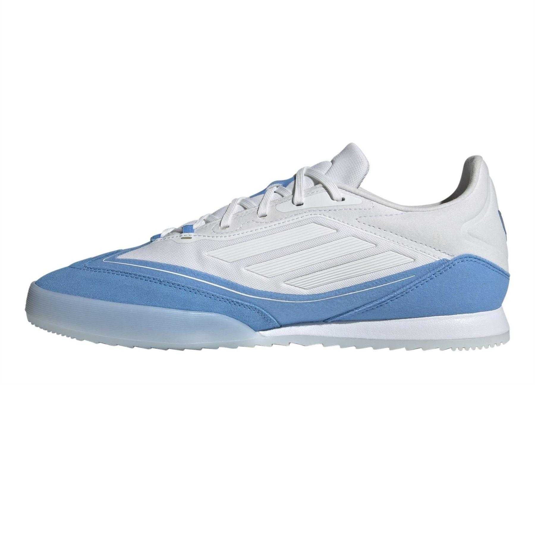 White-Gold-Blue - Side - Adidas Mens F50 Messi Suede Football Boots