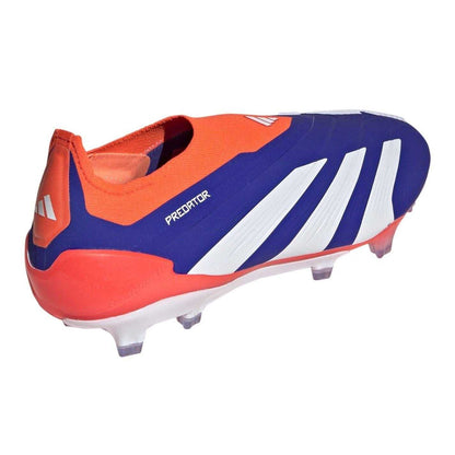Blue-White-Red - Back - Adidas Childrens-Kids Predator Elite 3 Stripes Firm Ground Football Boots