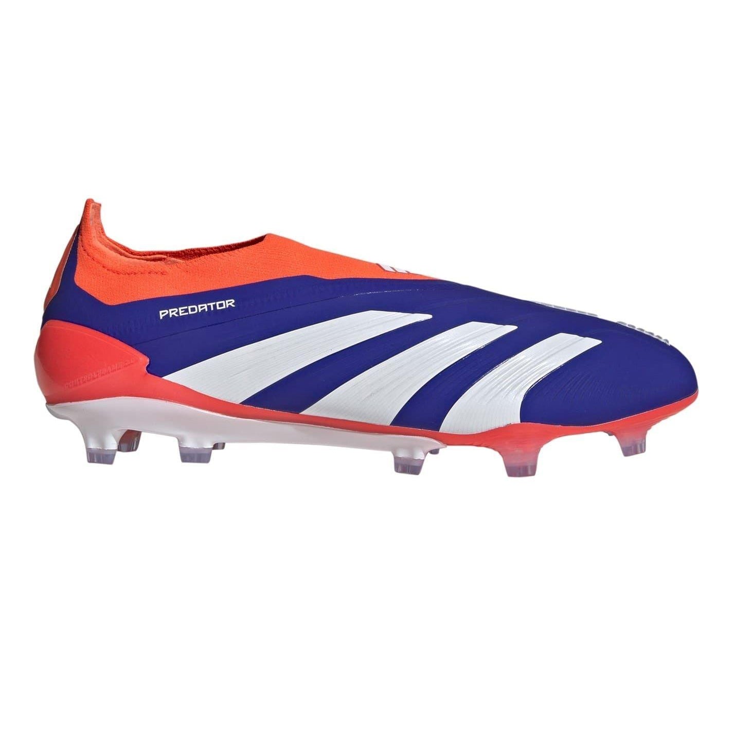 Blue-White-Red - Front - Adidas Childrens-Kids Predator Elite 3 Stripes Firm Ground Football Boots