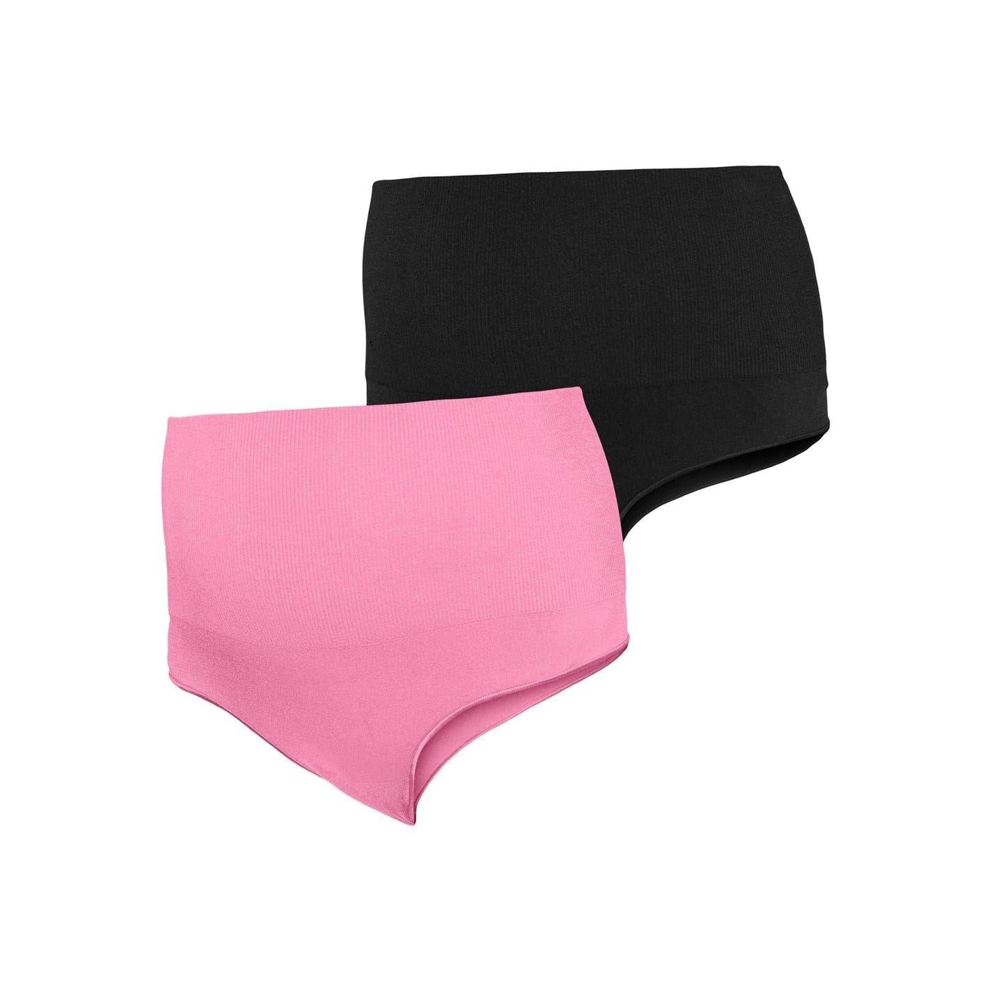 Black-Pink - Front - Mamalicious Womens-Ladies Mlilja High Leg Thong (Pack of 2)