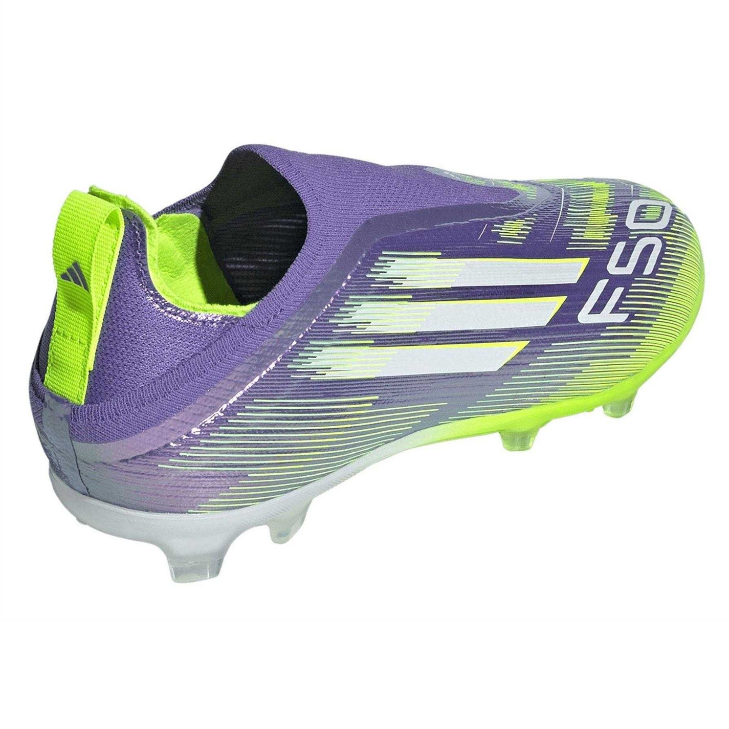 Purple-White - Back - Adidas Childrens-Kids F50 Firm Ground Football Boots