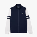 Navy-White - Front - Lacoste Mens Zip Interlock Stretch Track Jacket