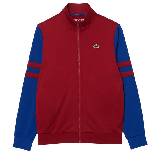 Red - Front - Lacoste Mens Zip Interlock Stretch Track Jacket
