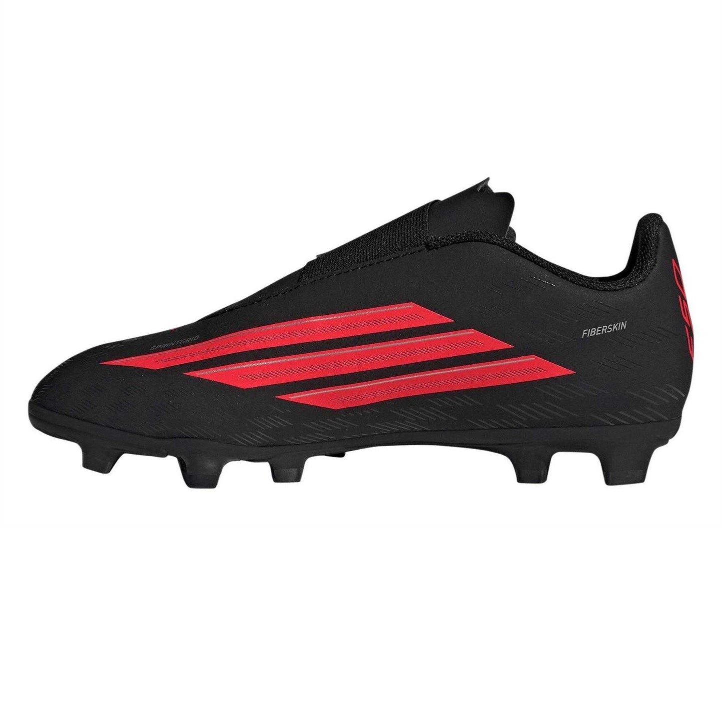 Black-Red - Side - Adidas Childrens-Kids F50 Club Artificial Ground Football Boots