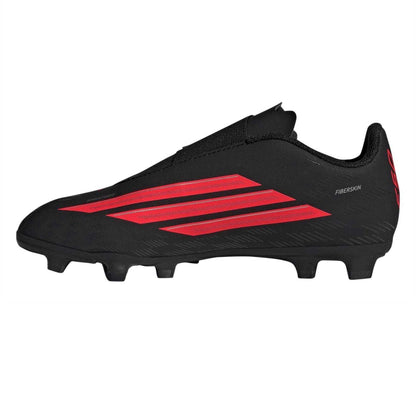 Black-Red - Side - Adidas Childrens-Kids F50 Club Artificial Ground Football Boots