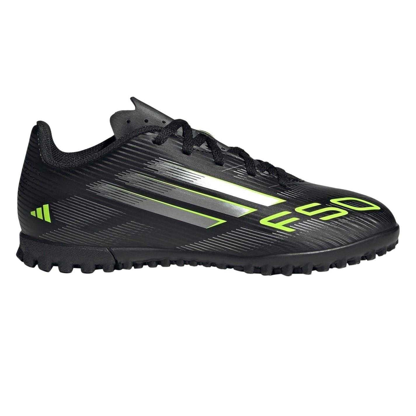 Black-Lemon - Front - Adidas Childrens-Kids F50 Messi Football Boots
