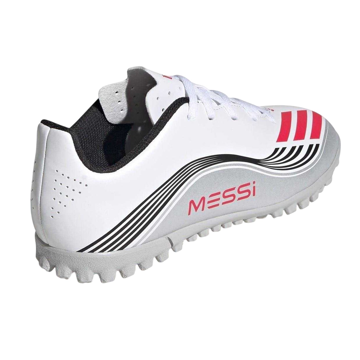 White-Red - Back - Adidas Childrens-Kids F50 Messi Football Boots