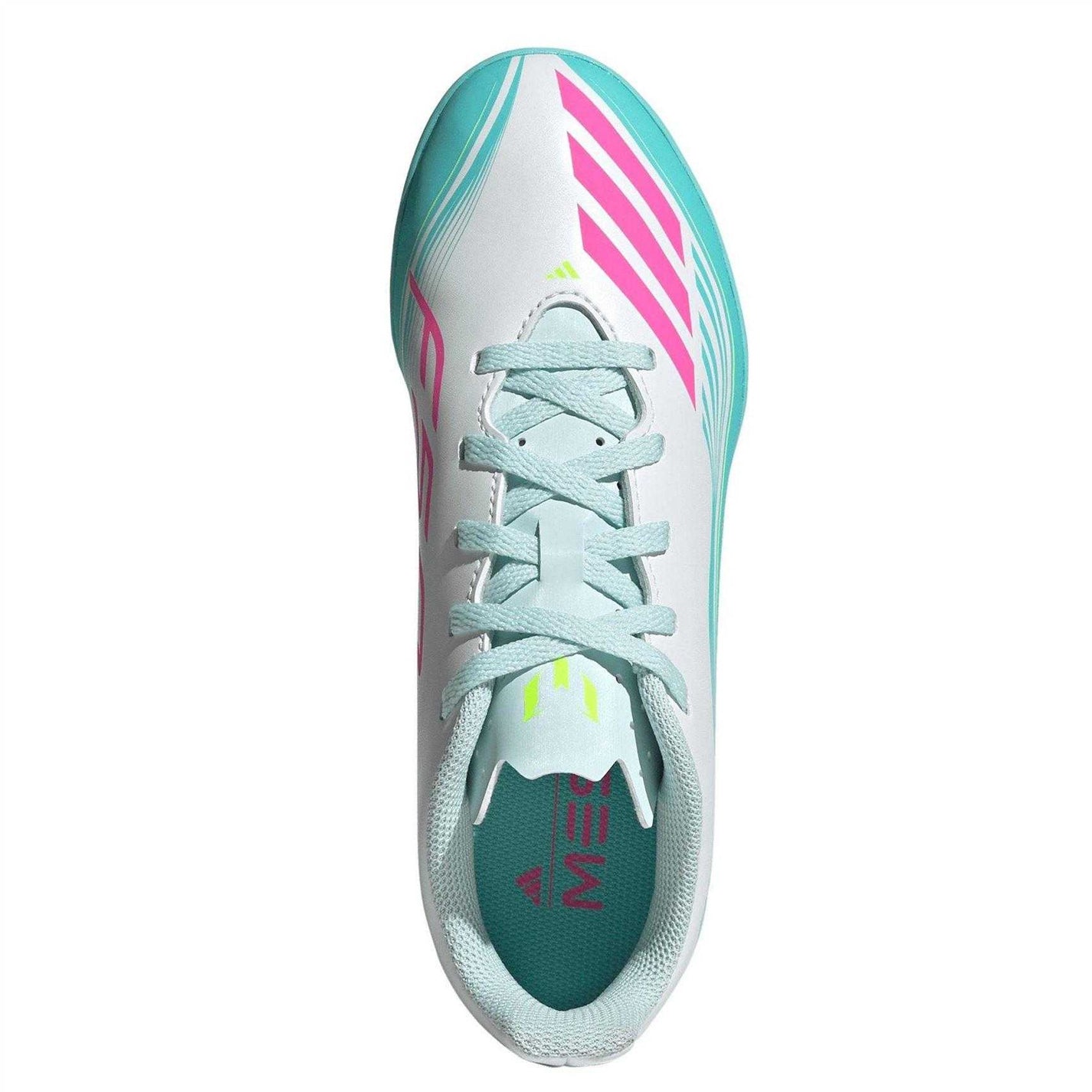 White-Pink-Blue - Lifestyle - Adidas Childrens-Kids F50 Messi Football Boots
