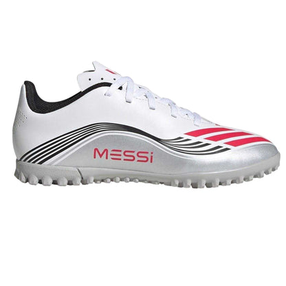 White-Red - Front - Adidas Childrens-Kids F50 Messi Football Boots