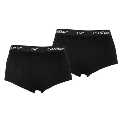Black - Back - Off White Mens Bookish Boxer Shorts (Pack of 2)