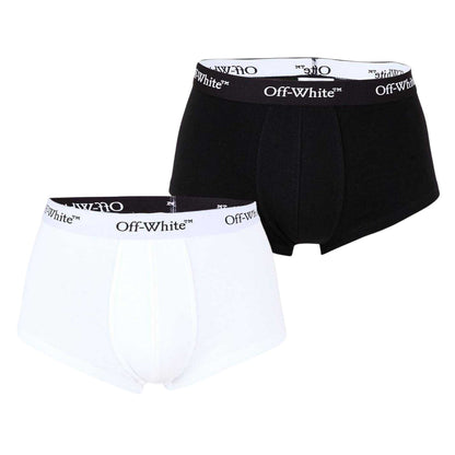 Black-White - Front - Off White Mens Bookish Boxer Shorts (Pack of 2)