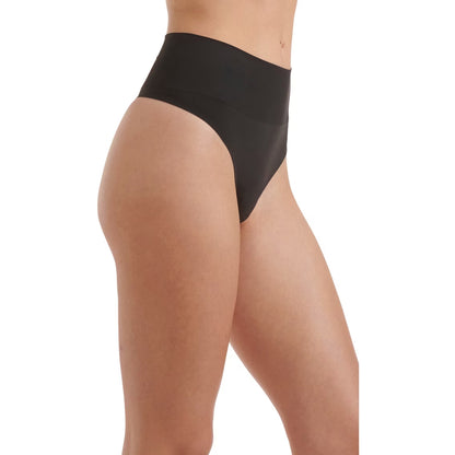Black - Side - Wolford Womens-Ladies Seamless High Waist Thong