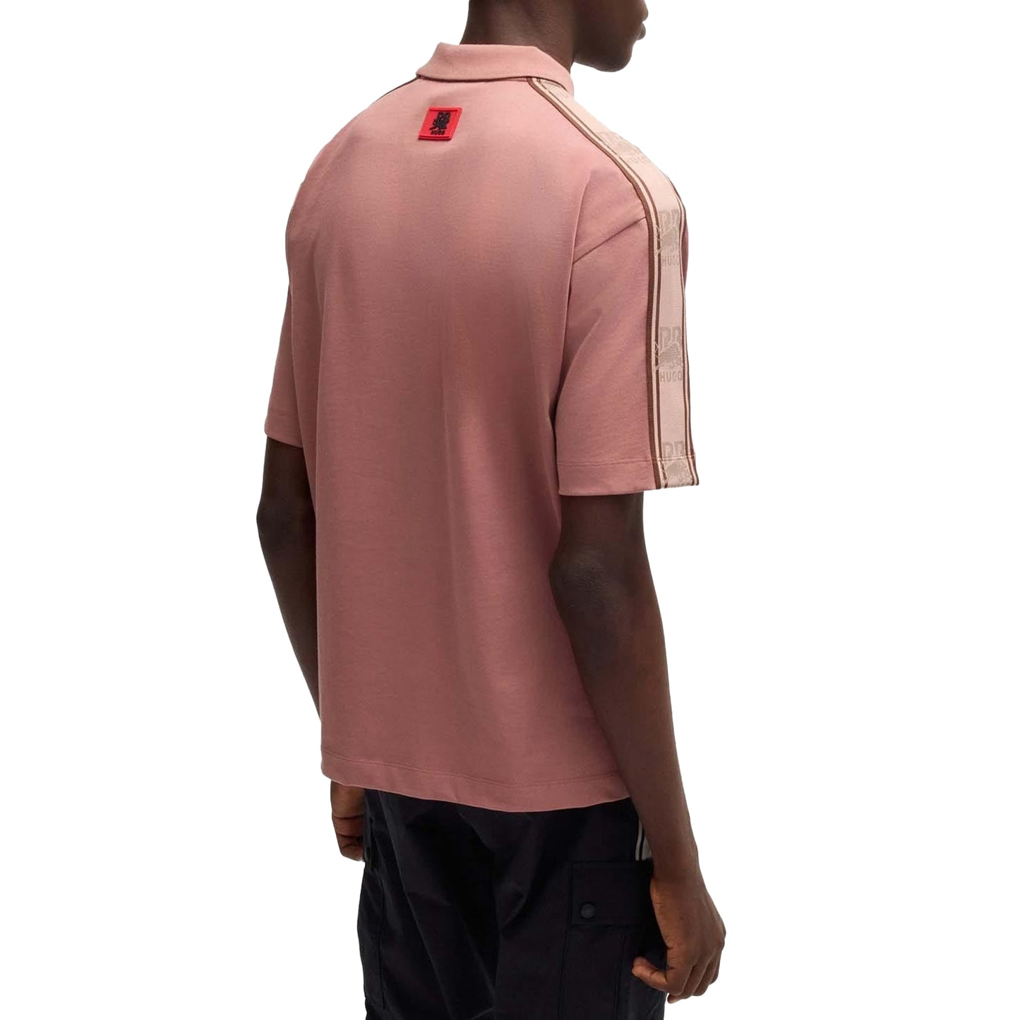 Pink - Back - Hugo Mens Red Bull Branded Polo Shirt