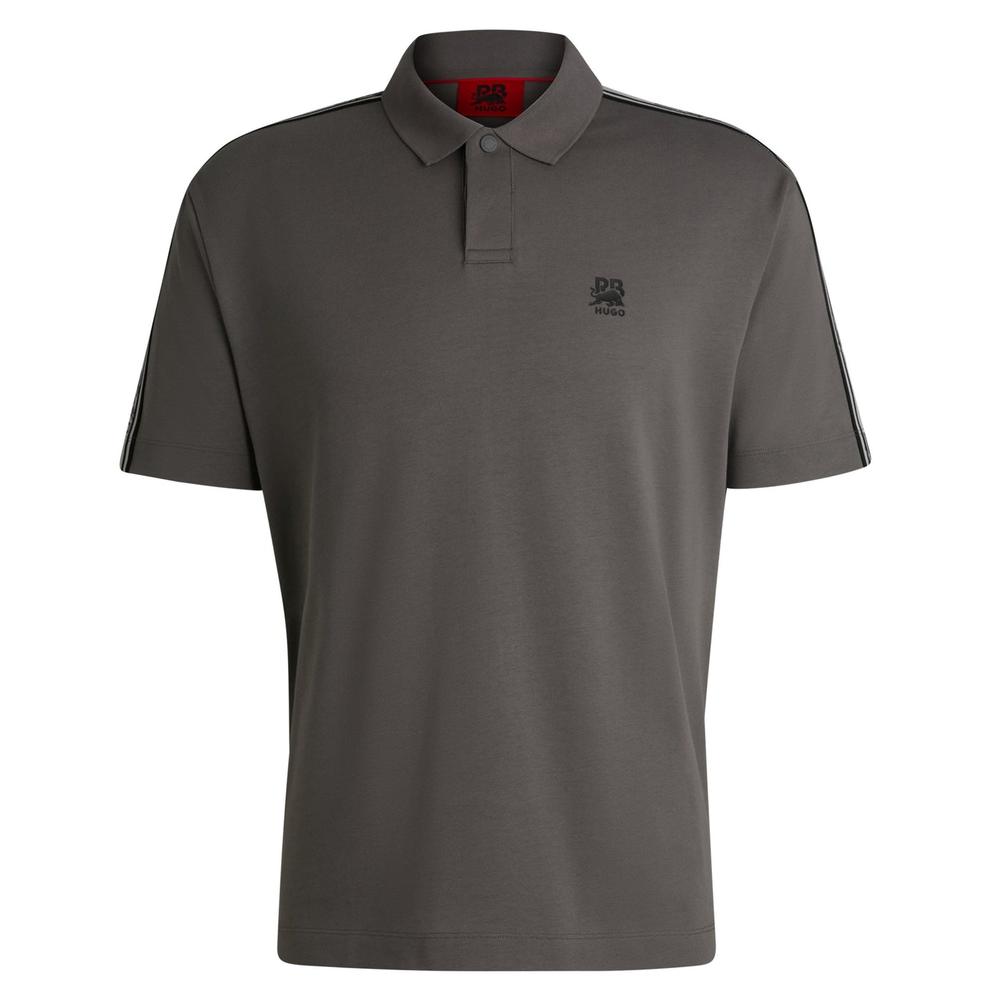 Grey - Front - Hugo Mens Red Bull Branded Polo Shirt