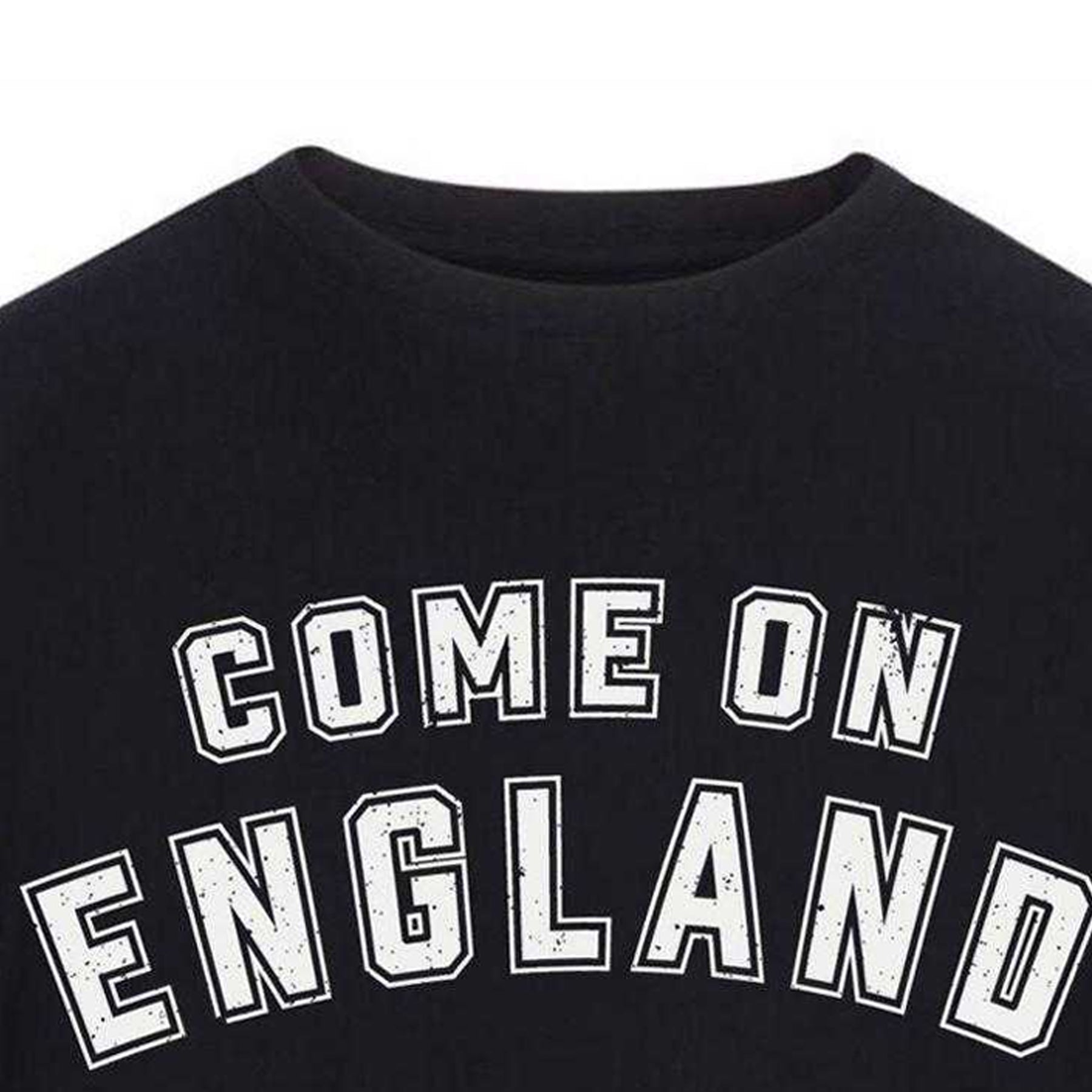 Black - Side - England Unisex Adult England World Cup Graphic Print Cotton Blend T-Shirt