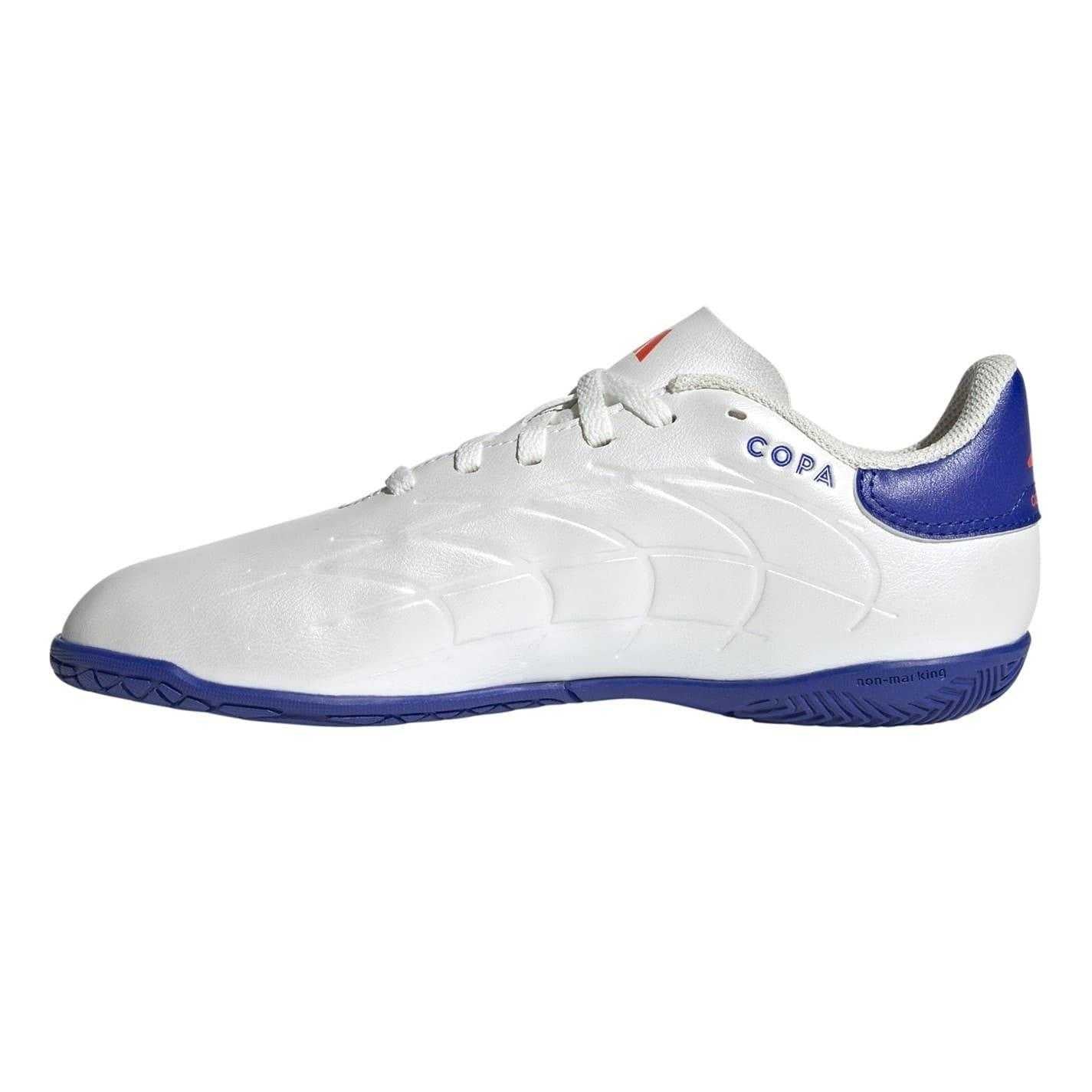 White-Blue-Red - Side - Adidas Childrens-Kids Copa Pure 2 Club Indoor Football Shoes
