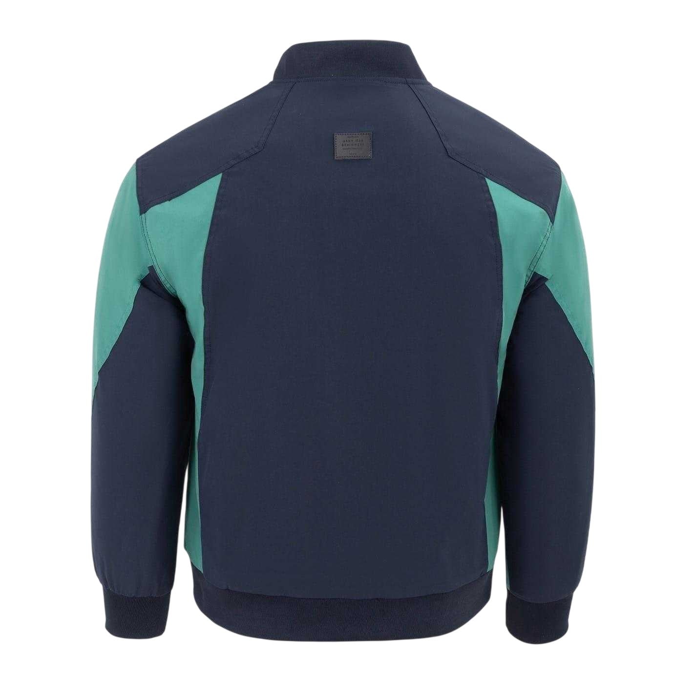 Navy - Back - Firetrap Mens Colour Block Bomber Jacket