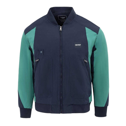 Navy - Front - Firetrap Mens Colour Block Bomber Jacket