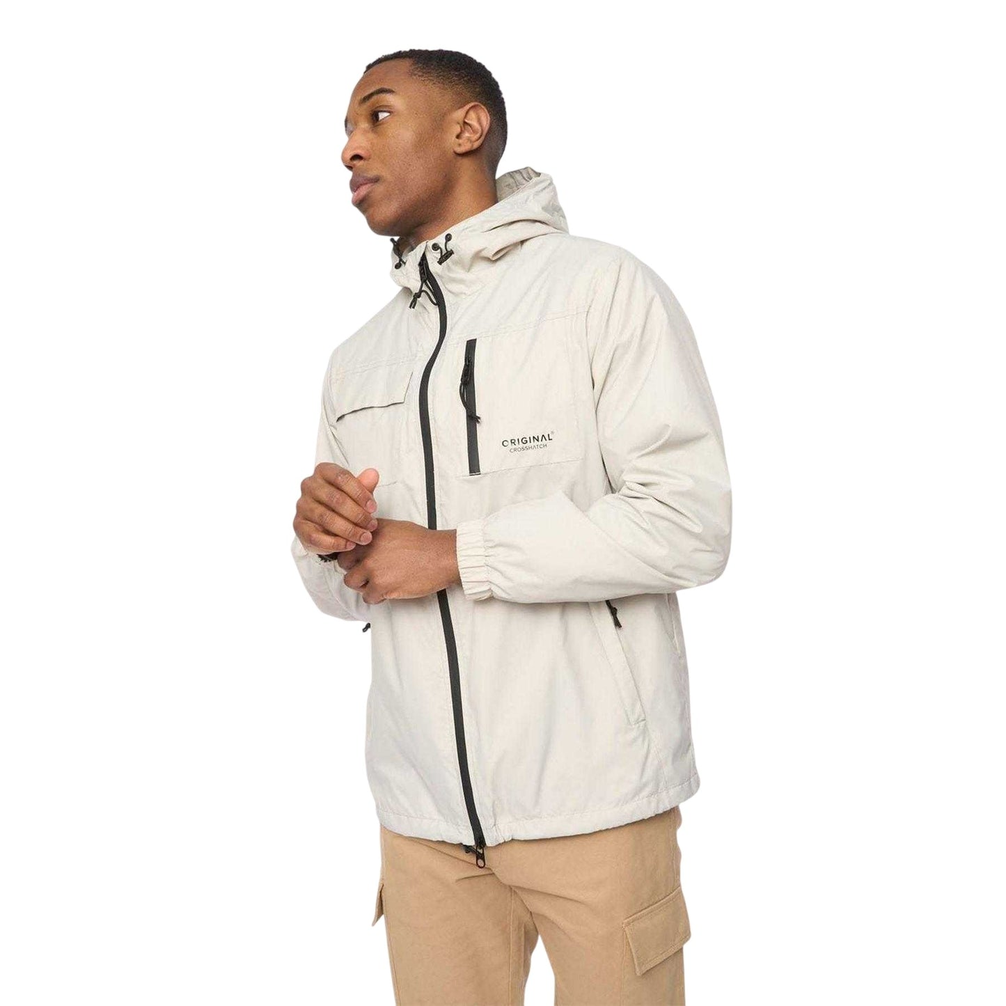 Stone - Front - Crosshatch Mens Utilate Jacket