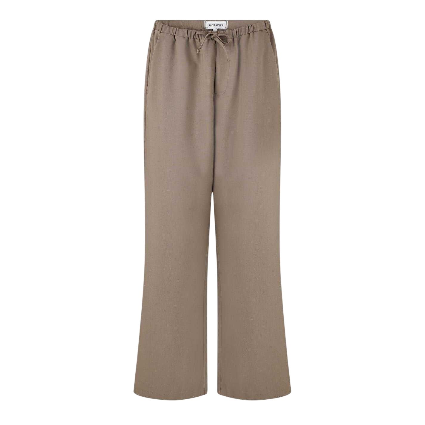 Taupe - Front - Jack Wills Womens-Ladies Pinstripe Wide Leg Chinos