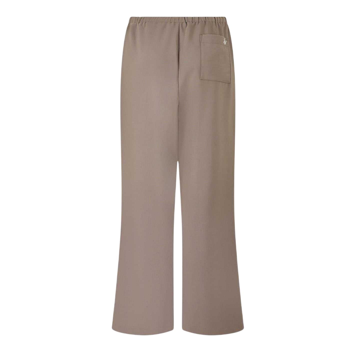 Taupe - Back - Jack Wills Womens-Ladies Pinstripe Wide Leg Chinos