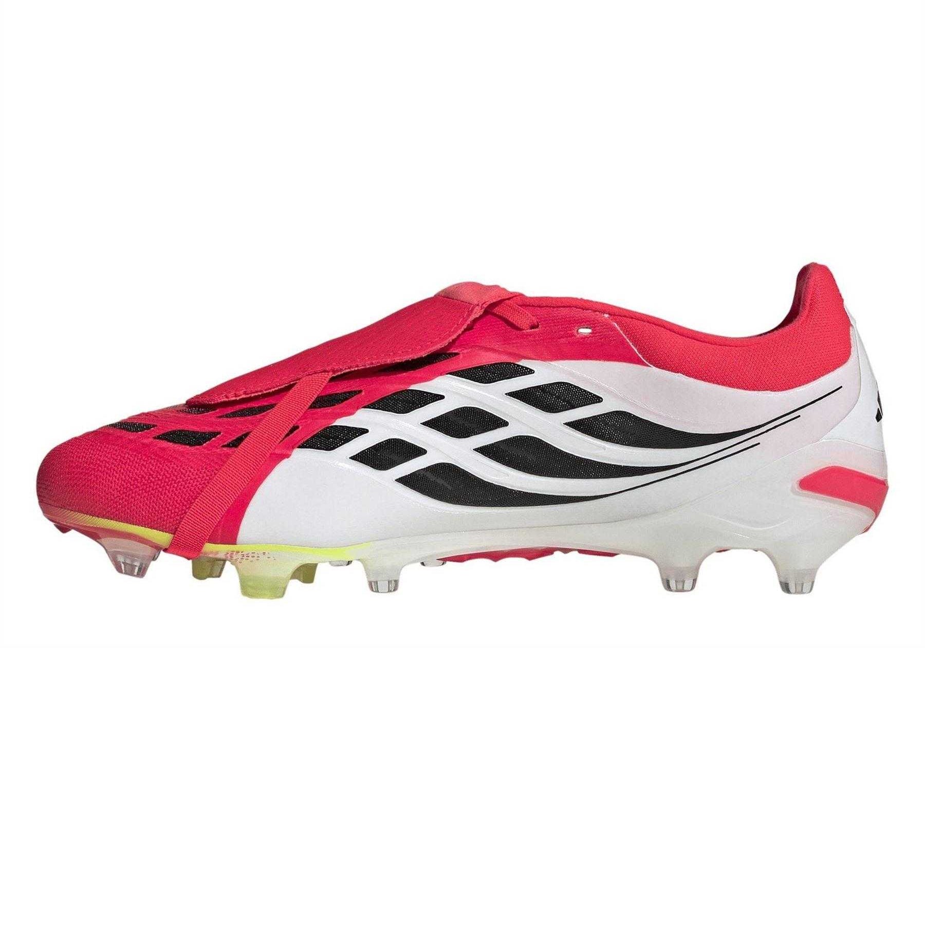 Red-Black-White - Side - Adidas Mens Predator Pro Folded Tongue Football Boots