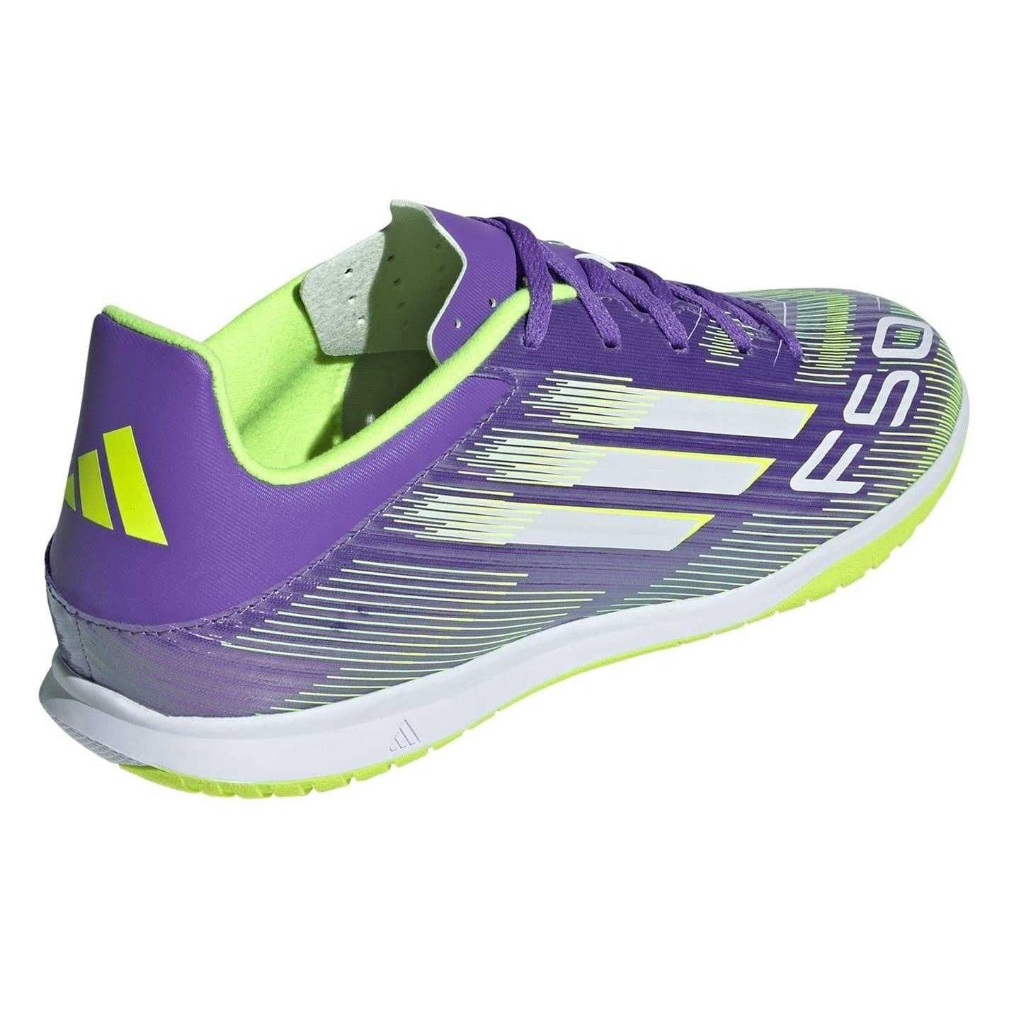 Purple-White - Back - Adidas Unisex Adult F50 Club Futsal Indoor Football Shoes
