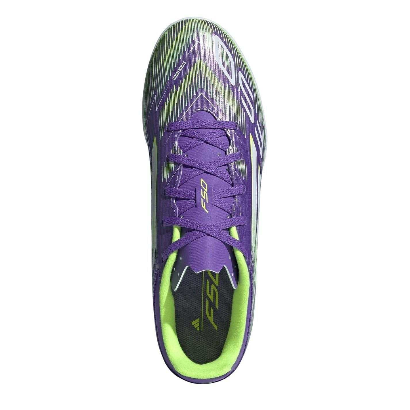 Purple-White - Lifestyle - Adidas Unisex Adult F50 Club Futsal Indoor Football Shoes