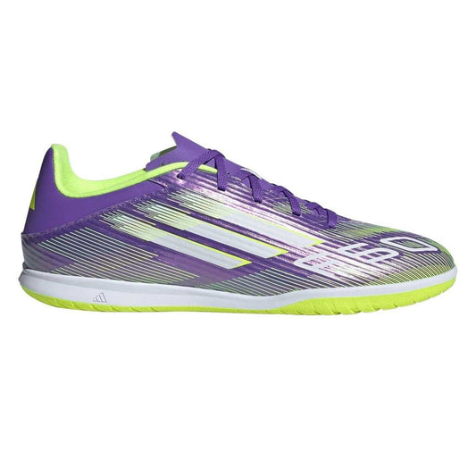 Purple-White - Front - Adidas Unisex Adult F50 Club Futsal Indoor Football Shoes