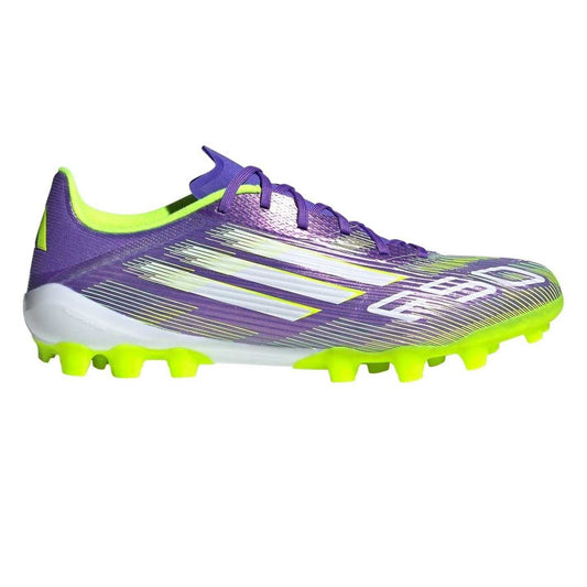 Purple-White - Front - Adidas Unisex Adult F50 League Cleated Artificial Ground Football Boots