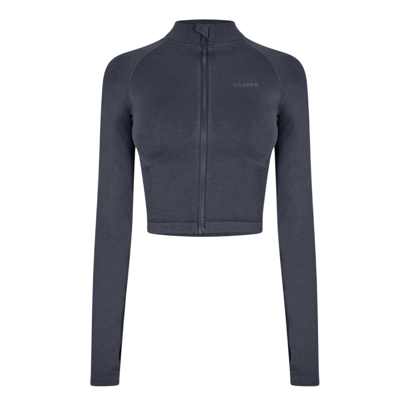 Navy - Front - USA Pro Womens-Ladies Pro Windproof Raglan Jacket