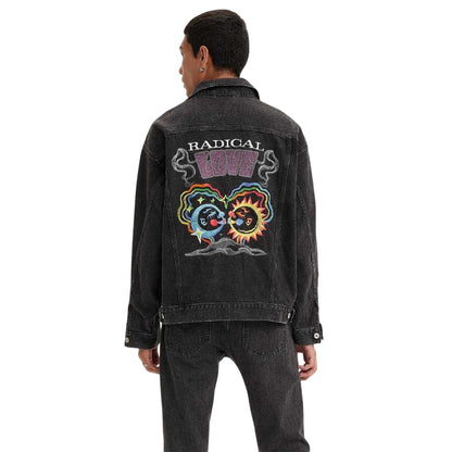 Black - Back - Levis Mens Liberation Denim Trucker Jacket