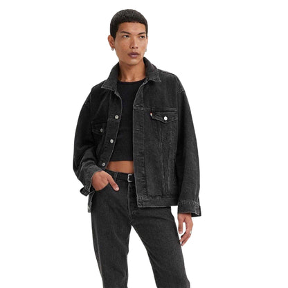 Black - Side - Levis Mens Liberation Denim Trucker Jacket