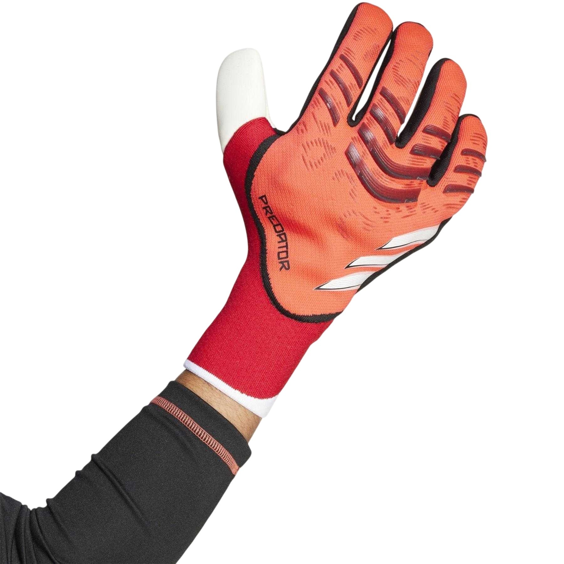 Lucid Red - Back - Adidas Unisex Adult Predator Pro Hybrid Goalkeeper Gloves