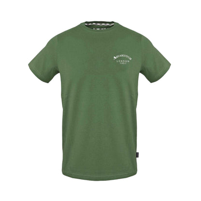 Military Green - Front - Aquascutum Mens London 1851 Cotton Blend T-Shirt