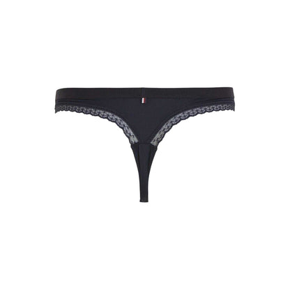 Desert Sky - Back - Tommy Hilfiger Womens-Ladies Logo Lace Embellished Thong