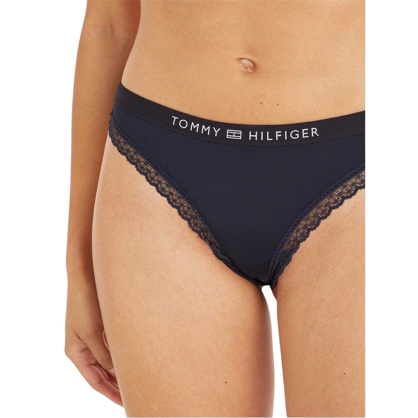 Desert Sky - Pack Shot - Tommy Hilfiger Womens-Ladies Logo Lace Embellished Thong
