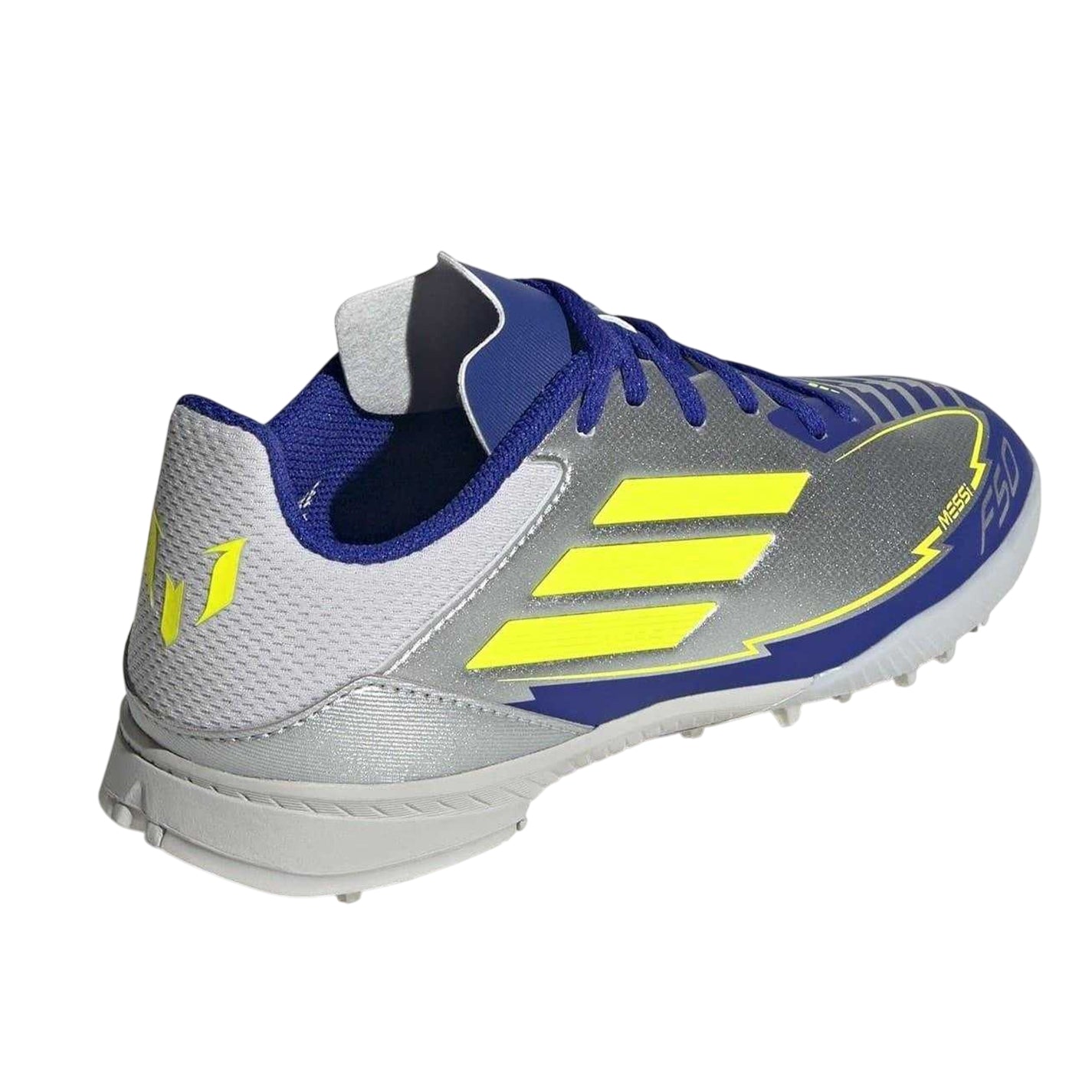 Silver-Blue - Back - Adidas Childrens-Kids F50 League Football Boots