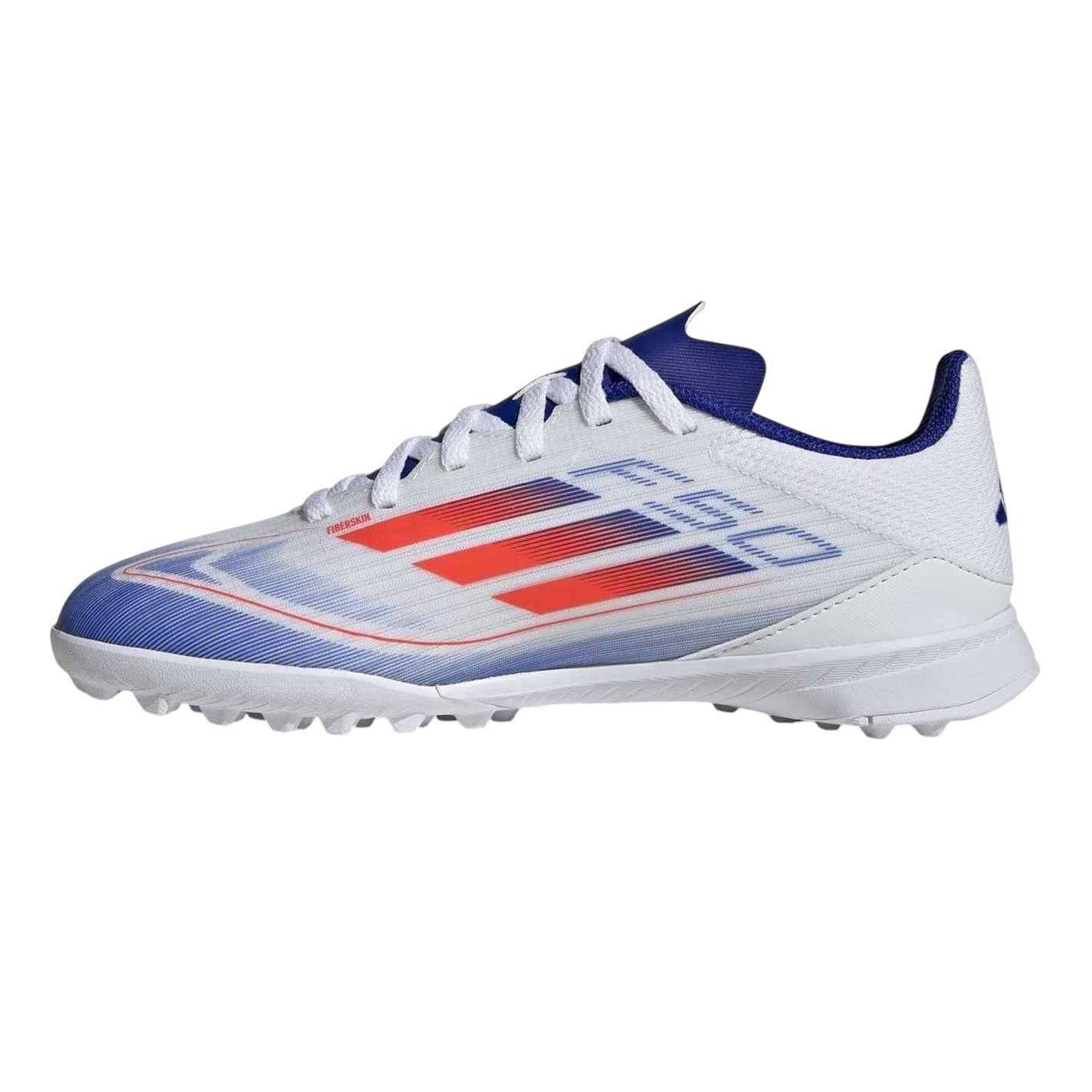 White-Red-Blue - Side - Adidas Childrens-Kids F50 League Football Boots