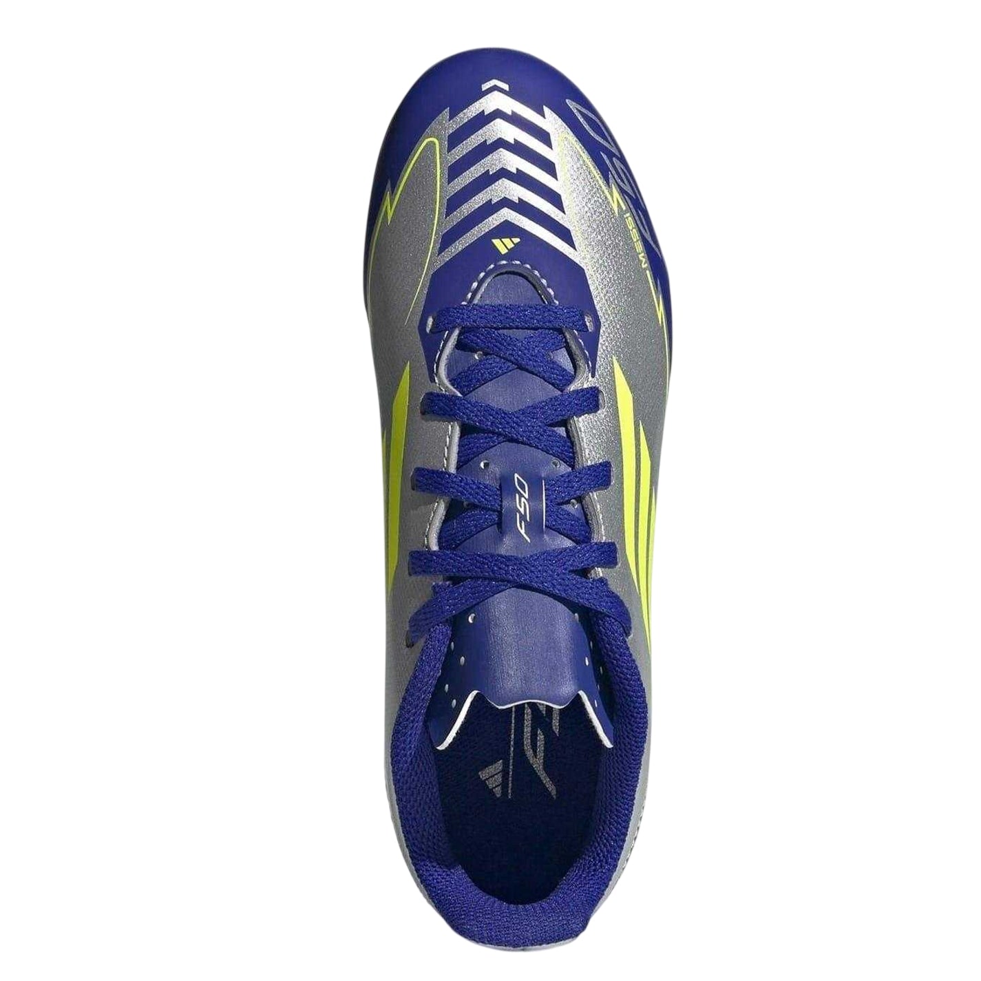 Silver-Blue - Lifestyle - Adidas Childrens-Kids F50 Club Firm Ground Football Boots