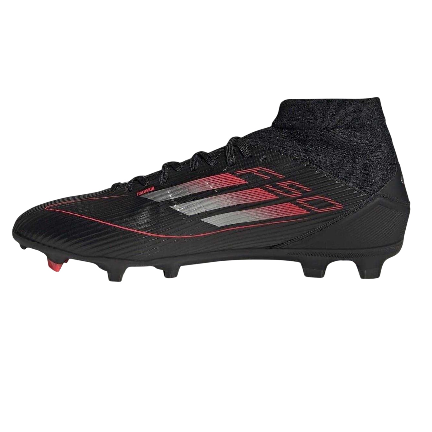 Black-Iron-Red - Side - Adidas Mens F50 League Firm Ground Football Boots