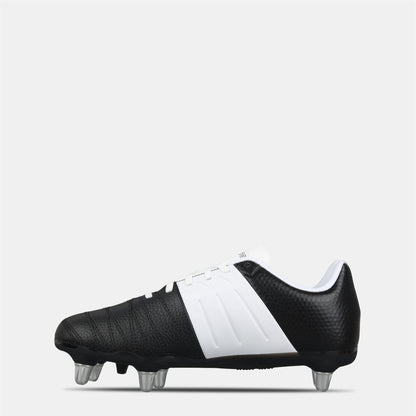 White-Black - Back - KooGa Childrens-Kids Synthetic Rugby Boots