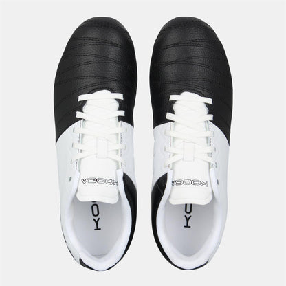 White-Black - Lifestyle - KooGa Childrens-Kids Synthetic Rugby Boots
