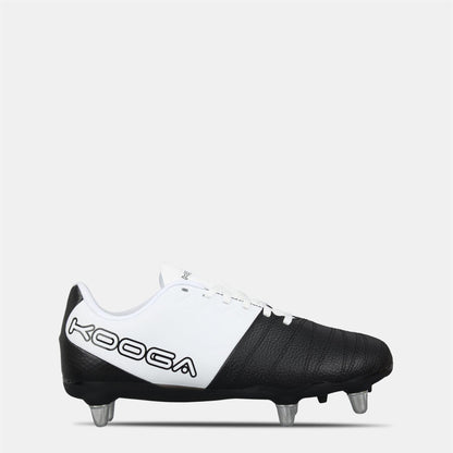 White-Black - Front - KooGa Childrens-Kids Synthetic Rugby Boots